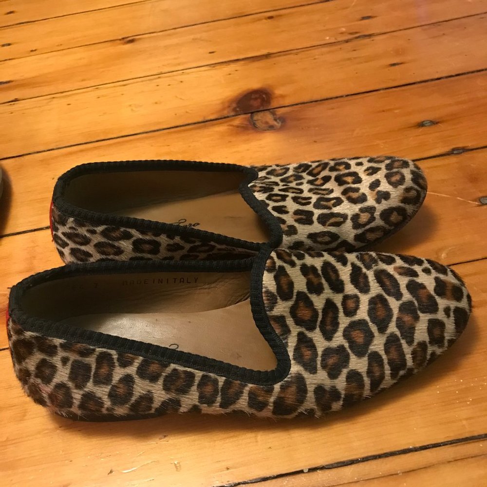 Del Toro Women's PonyHair Leopard Slipper